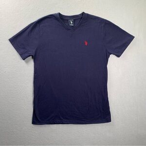 U.S. Polo Assn Shirt Mens L V-Neck Cotton Blend Casual Tee